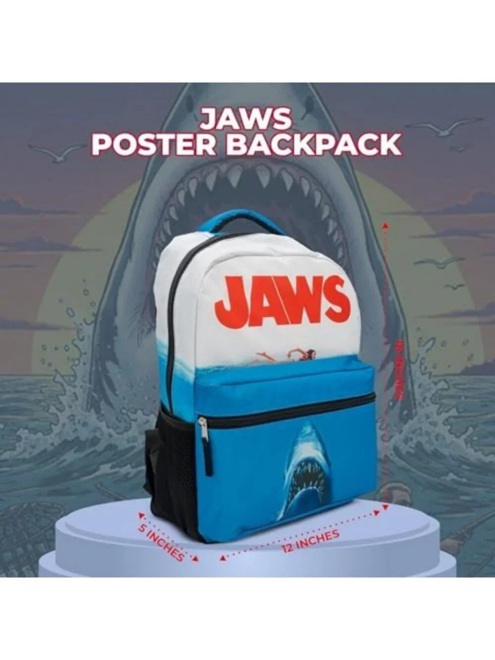 Shark Movie Poster Backpack, 16
